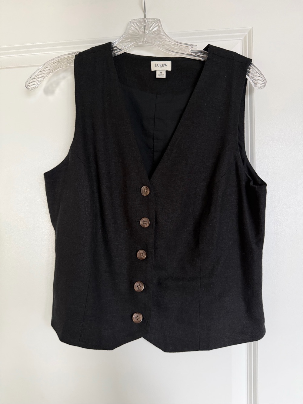 J. Crew Black Button-Front Women's Vest